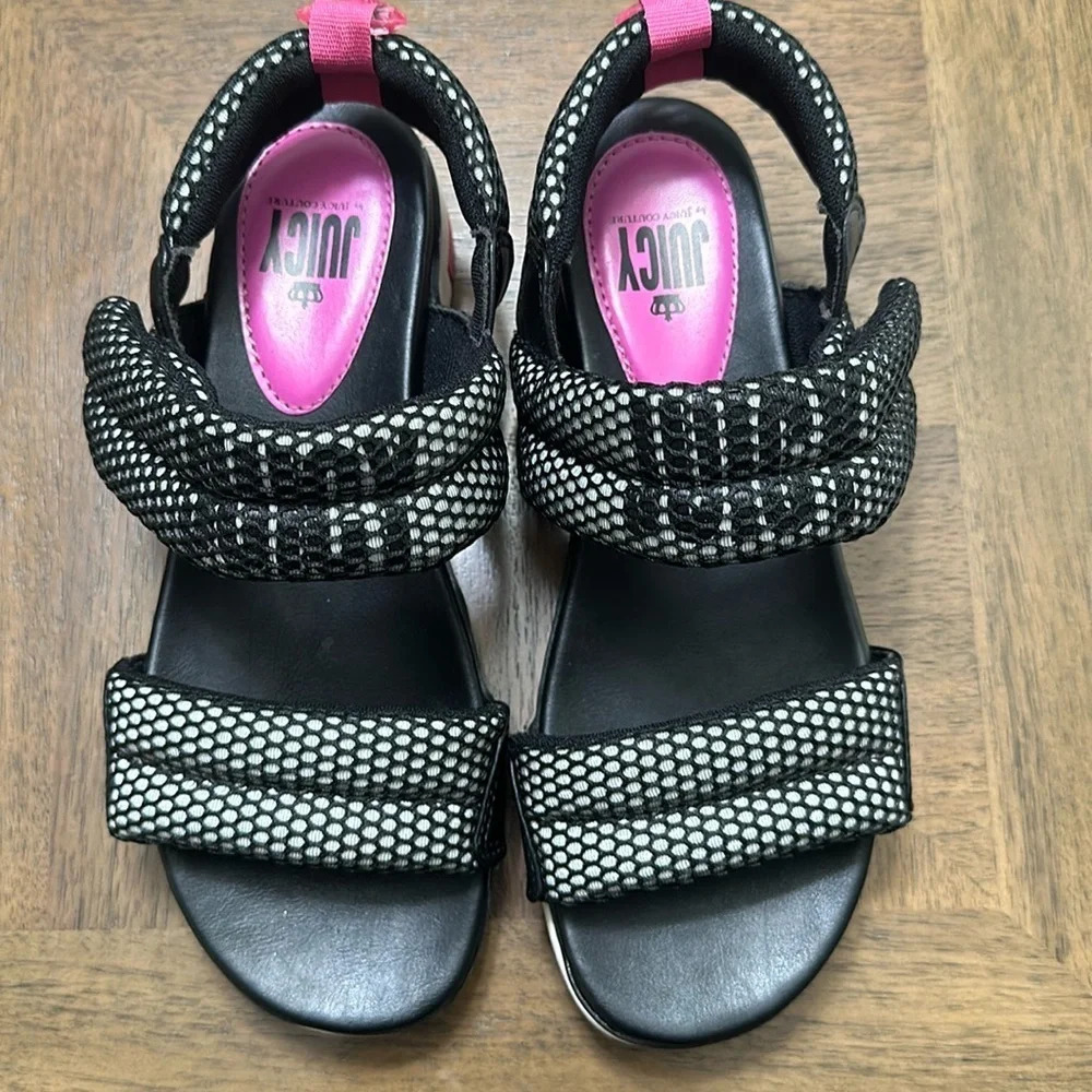 Juicy Couture Impatient Strap Women’s‎ Platform Sandals Size 7 Chunky Black Pink